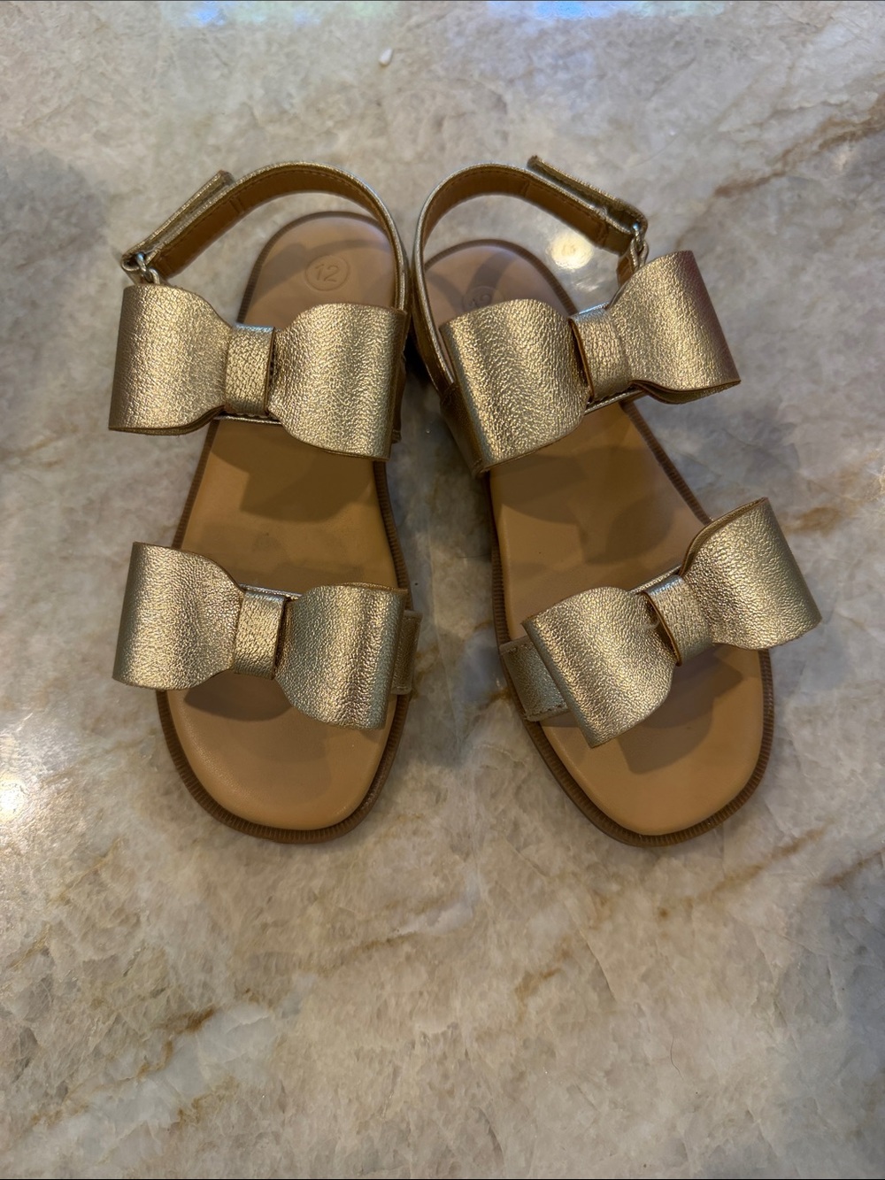Cat & Jack Metallic Gold Bow Sandals for Kids